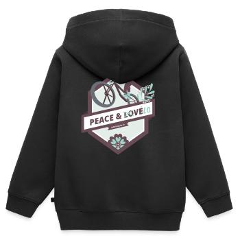 Peace & Vélo - Sweat Premium à capuche zippé enfant bio - noir - Dos - AI Model Kid Male (0cm)