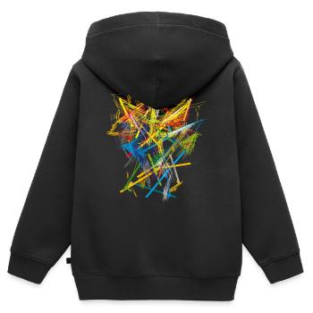 abstract - Kids Premium Organic Zip-up Hoodie - black - Back - AI Model Kid Male (0cm)