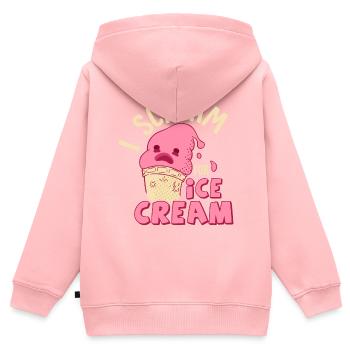 Je crie pour une boule de cornet de crème glacée en été - Sweat Premium à capuche zippé enfant bio - rose - Dos - AI Model Kid Female (0cm)