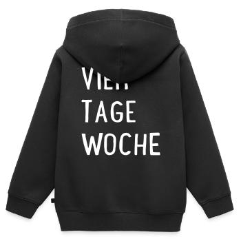Quatre jours par semaine - Sweat Premium à capuche zippé enfant bio - noir - Dos - AI Model Kid Male (0cm)