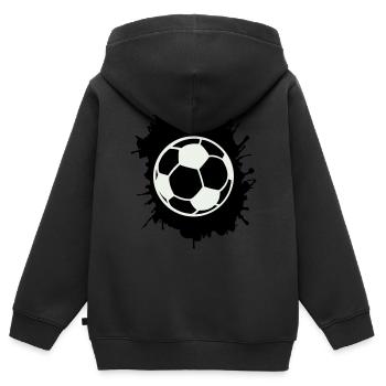 fußball klecks - Kinder Premium Organic Zip Hoodie - Schwarz - Hinten - AI Model Kid Male (0cm)