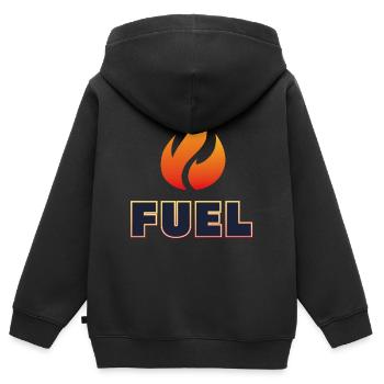 FUEL - Kids Premium Organic Zip-up Hoodie - black - Back - AI Model Kid Male (0cm)