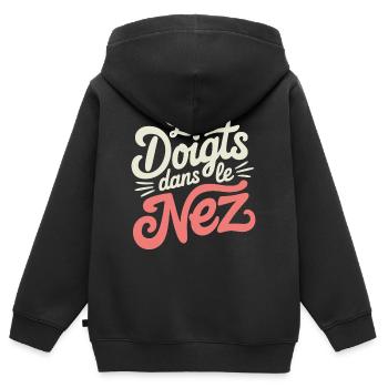 Les doigts dans le nez - Sweat Premium à capuche zippé enfant bio - noir - Dos - AI Model Kid Male (0cm)