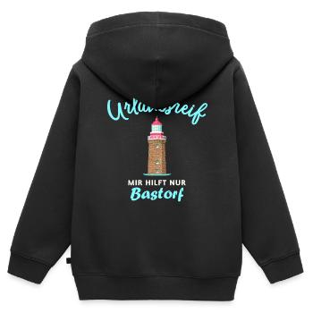 Bastorf, Ostsee, Wismarer Bucht, Urlaubsreif - Kinder Premium Organic Zip Hoodie - Schwarz - Hinten - AI Model Kid Male (0cm)