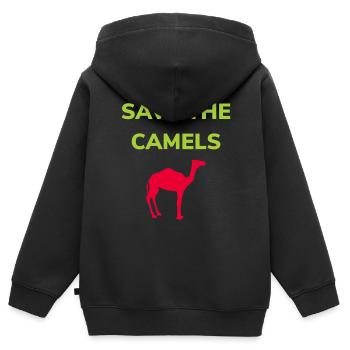 Les militants des droits des animaux offrent des cadeaux - Sweat Premium à capuche zippé enfant bio - noir - Dos - AI Model Kid Male (0cm)