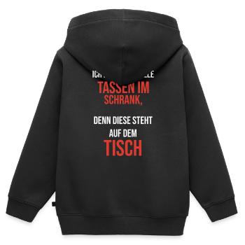 Die lustigste Tasse Deutschlands - Kinder Premium Organic Zip Hoodie - Schwarz - Hinten - AI Model Kid Male (0cm)