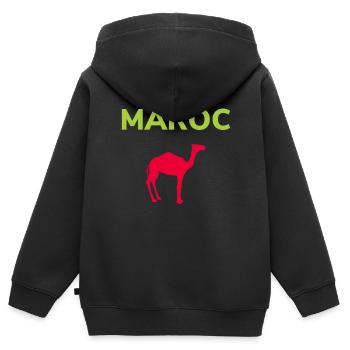 Marokkanischer Fischerhut - Kinder Premium Organic Zip Hoodie - Schwarz - Hinten - AI Model Kid Male (0cm)
