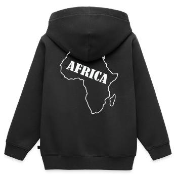 Afrique Pays - Sweat Premium à capuche zippé enfant bio - noir - Dos - AI Model Kid Male (0cm)