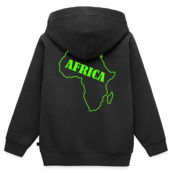 Afrique Pays - Sweat Premium à capuche zippé enfant bio - noir - Dos - AI Model Kid Male (0cm)