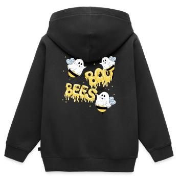 Boo Bees - Kinder Premium Organic Zip Hoodie - Schwarz - Hinten - AI Model Kid Male (0cm)