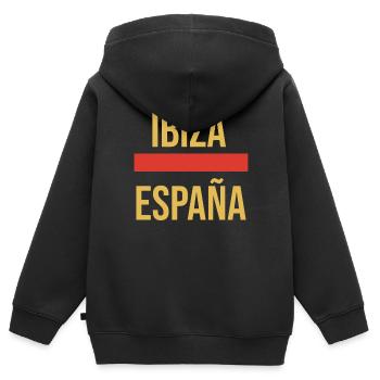 Ibiza Fischerhut - Kinder Premium Organic Zip Hoodie - Schwarz - Hinten - AI Model Kid Male (0cm)