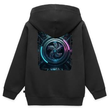 Zodiac sign Libra in cyberpunk era Future - Kids Premium Organic Zip-up Hoodie - black - Back - AI Model Kid Male (0cm)