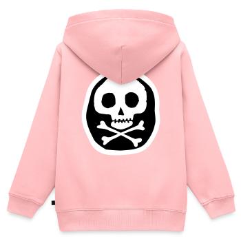 Schädel & Knochen - Kinder Premium Organic Zip Hoodie - Rosa - Hinten - AI Model Kid Female (0cm)