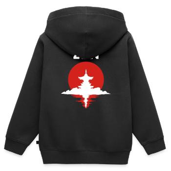 Zen - Sweat Premium à capuche zippé enfant bio - noir - Dos - AI Model Kid Male (0cm)