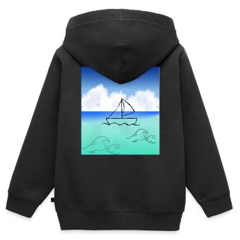 Sailing the sea - Kids Premium Organic Zip-up Hoodie - black - Back - AI Model Kid Male (0cm)