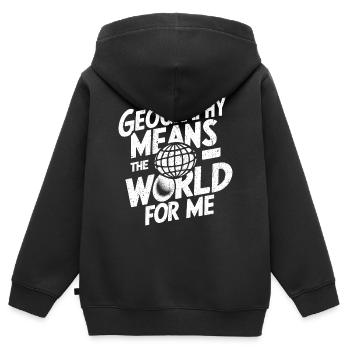 Die Welt durch Geografie verstehen - Kinder Premium Organic Zip Hoodie - Schwarz - Hinten - AI Model Kid Male (0cm)