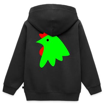 Rooster - Kids Premium Organic Zip-up Hoodie - black - Back - AI Model Kid Male (0cm)