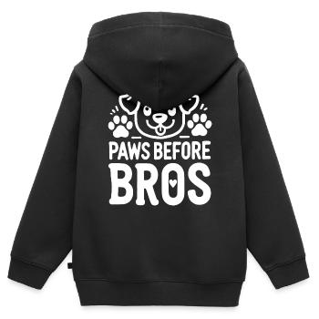 Pfoten vor Bros - Kinder Premium Organic Zip Hoodie - Schwarz - Hinten - AI Model Kid Male (0cm)