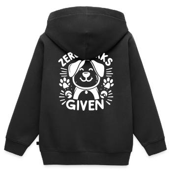 Zéro aboiement donné - Sweat Premium à capuche zippé enfant bio - noir - Dos - AI Model Kid Male (0cm)
