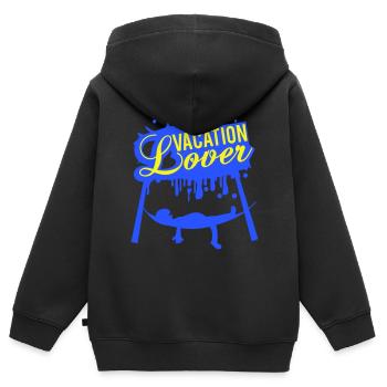 Vacation Lover Graffiti Hängematte Schlafen Spruch - Kinder Premium Organic Zip Hoodie - Schwarz - Hinten - AI Model Kid Male (0cm)