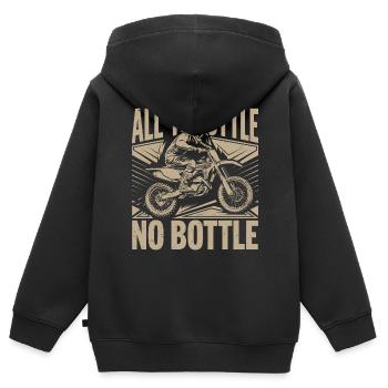 Adrénaline et vitesse en motocross - Sweat Premium à capuche zippé enfant bio - noir - Dos - AI Model Kid Male (0cm)