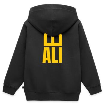 Authentischer Bali Fischerhut - Kinder Premium Organic Zip Hoodie - Schwarz - Hinten - AI Model Kid Male (0cm)