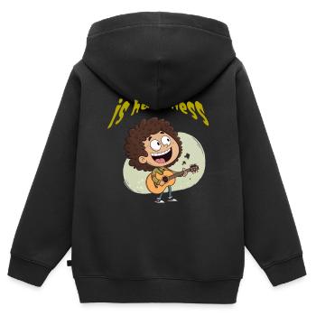 Funny cartoon - Kinder Premium Organic Zip Hoodie - Schwarz - Hinten - AI Model Kid Male (0cm)