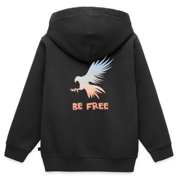 Stylischer Adler will frei sein - Kinder Premium Organic Zip Hoodie - Schwarz - Hinten - AI Model Kid Male (0cm)