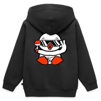 oiseau bébé enfant hochet couche lunettes de soleil paix - Sweat Premium à capuche zippé enfant bio - noir - Dos - AI Model Kid Male (0cm)