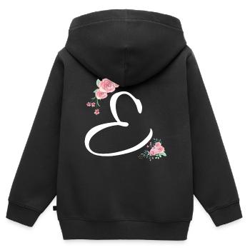 Brief und Blumen - Kinder Premium Organic Zip Hoodie - Schwarz - Hinten - AI Model Kid Male (0cm)