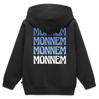 Monnem Mannheim Dialect Gift - Kids Premium Organic Zip-up Hoodie - black - Back - AI Model Kid Male (0cm)