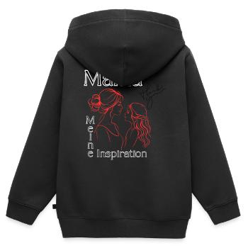 Mama meine Inspiration - Kinder Premium Organic Zip Hoodie - Schwarz - Hinten - AI Model Kid Male (0cm)