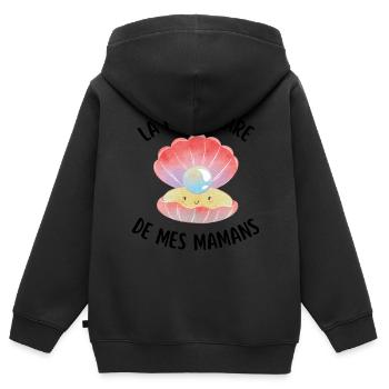 Das seltene Juwel meiner Mutter - Kinder Premium Organic Zip Hoodie - Schwarz - Hinten - AI Model Kid Male (0cm)