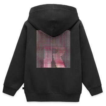Letter R, Name, der Buchstabe R - Kinder Premium Organic Zip Hoodie - Schwarz - Hinten - AI Model Kid Male (0cm)
