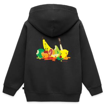 Ermordetes Obst - Kinder Premium Organic Zip Hoodie - Schwarz - Hinten - AI Model Kid Male (0cm)