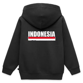 Indonesien Indonesische Flagge Indonesier - Kinder Premium Organic Zip Hoodie - Schwarz - Hinten - AI Model Kid Male (0cm)