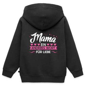 Mutter Familie Mütter Geschenk - Kinder Premium Organic Zip Hoodie - Schwarz - Hinten - AI Model Kid Male (0cm)
