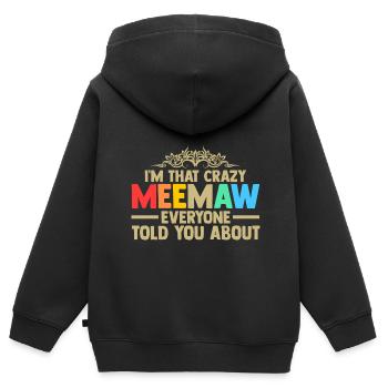 Omi Omi Familie Geschenk - Kinder Premium Organic Zip Hoodie - Schwarz - Hinten - AI Model Kid Male (0cm)