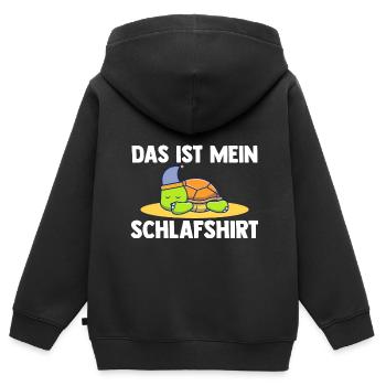 Schlafshirt Schildkröte Schlafanzug Geschenk - Kinder Premium Organic Zip Hoodie - Schwarz - Hinten - AI Model Kid Male (0cm)