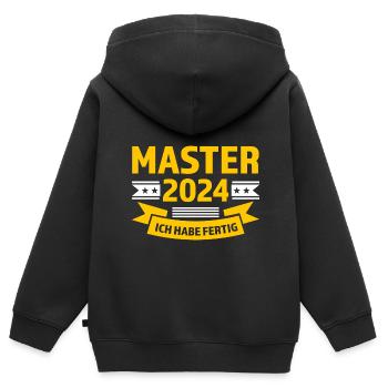Master 2024 Master bestanden Master Abschluss Gesc - Kinder Premium Organic Zip Hoodie - Schwarz - Hinten - AI Model Kid Male (0cm)