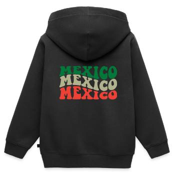 Mexique - Sweat Premium à capuche zippé enfant bio - noir - Dos - AI Model Kid Male (0cm)