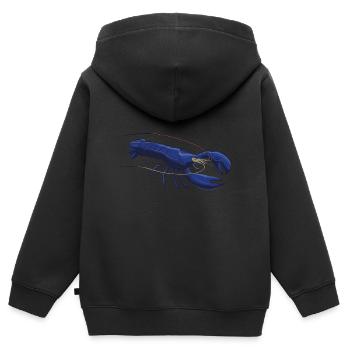 mignon homard bleu animal marin - Sweat Premium à capuche zippé enfant bio - noir - Dos - AI Model Kid Male (0cm)