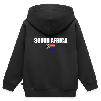 Afrique du Sud Drapeau Afrique du Sud Afrique du Sud - Sweat Premium à capuche zippé enfant bio - noir - Dos - AI Model Kid Male (0cm)