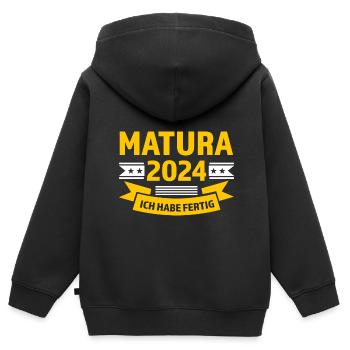 Matura 2024 Matura bestanden Schulabschluss Gesche - Kinder Premium Organic Zip Hoodie - Schwarz - Hinten - AI Model Kid Male (0cm)