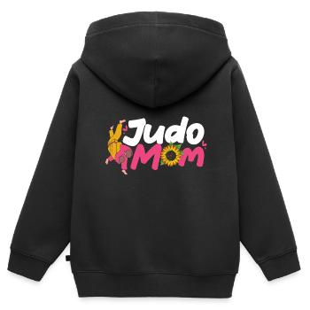 Judo - Sweat Premium à capuche zippé enfant bio - noir - Dos - AI Model Kid Male (0cm)