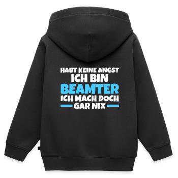 Beamter Beamte Verbeamtung Geschenk - Kinder Premium Organic Zip Hoodie - Schwarz - Hinten - AI Model Kid Male (0cm)