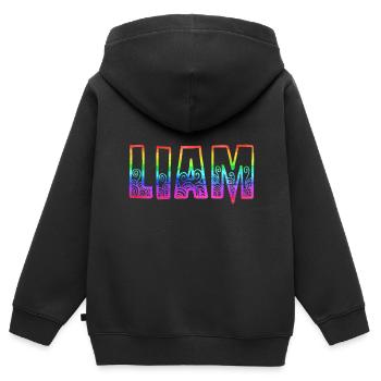arc-en-ciel liam rs - Sweat Premium à capuche zippé enfant bio - noir - Dos - AI Model Kid Male (0cm)