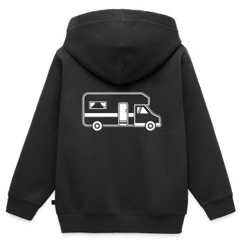 Wohnmobil - Kinder Premium Organic Zip Hoodie - Schwarz - Hinten - AI Model Kid Male (0cm)
