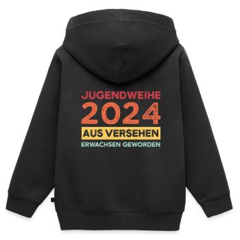 Jugendweihe 2024 Jugend Konfirmation Geschenk - Kinder Premium Organic Zip Hoodie - Schwarz - Hinten - AI Model Kid Male (0cm)