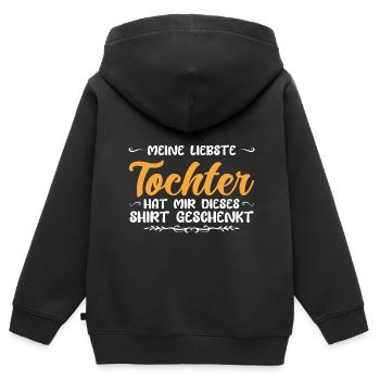 Tochter Familie Töchter Geschenk - Kinder Premium Organic Zip Hoodie - Schwarz - Hinten - AI Model Kid Male (0cm)